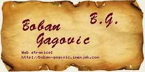 Boban Gagović vizit kartica
